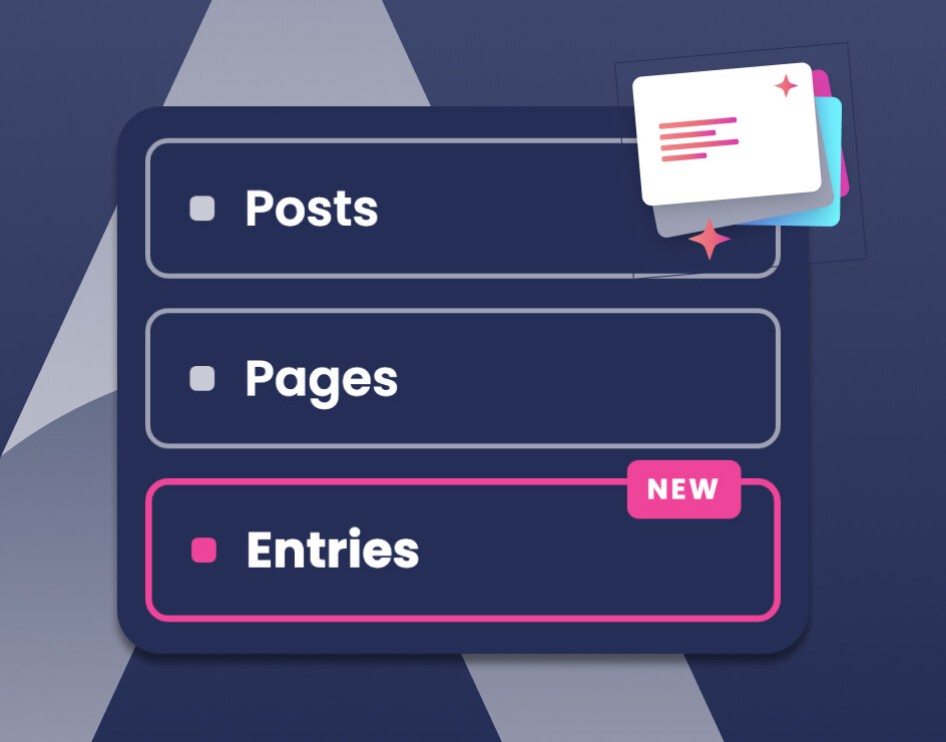 MailPoet newsletter sources: posts, pages, and Gravity Forms entries marked as new.
